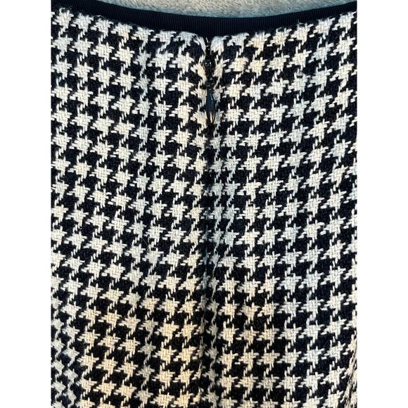 Ralph Lauren Pencil Skirt Size 10 Linen Silk Blend Navy Houndstooth Preppy Twee - Picture 6 of 7